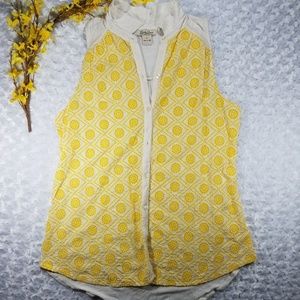 LUCKY BRAND • yellow white button down top